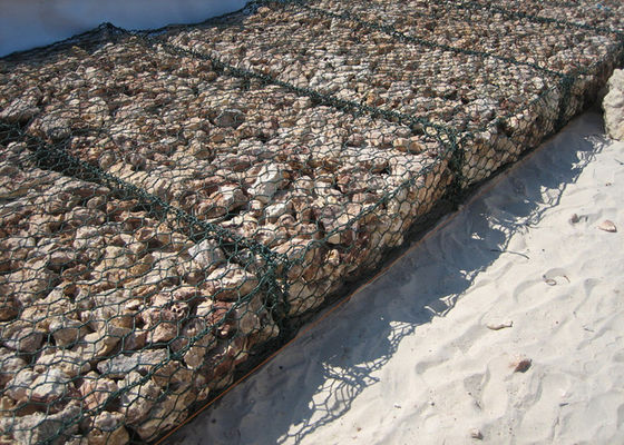 Sechseckiges Käfig GabionMaschendraht 2m Breiten-Edelstahl Gabions-Körbe
