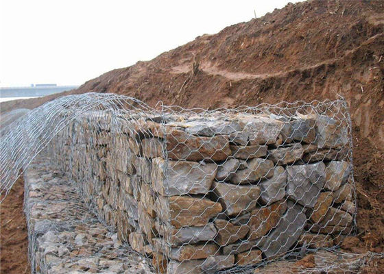 Sechseckiges Käfig GabionMaschendraht 2m Breiten-Edelstahl Gabions-Körbe