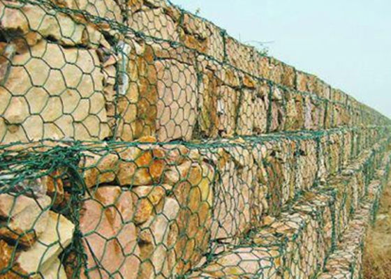 PVC beschichtete antiseptisches Gabion schweißte Draht Mesh Hot Galvanized Dark Green