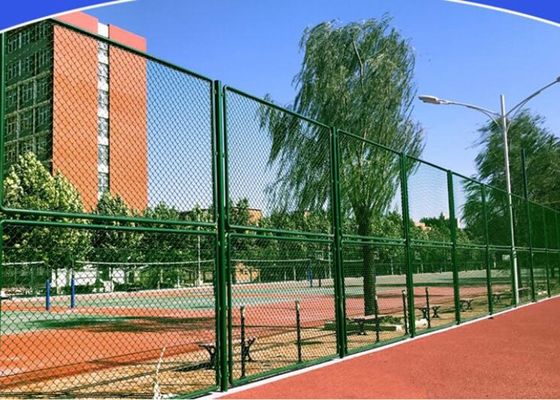 Spielplatz-Grün PVC beschichtete Kettenglied-Zaun, den 6 Fuß 50x50mm galvanisierte